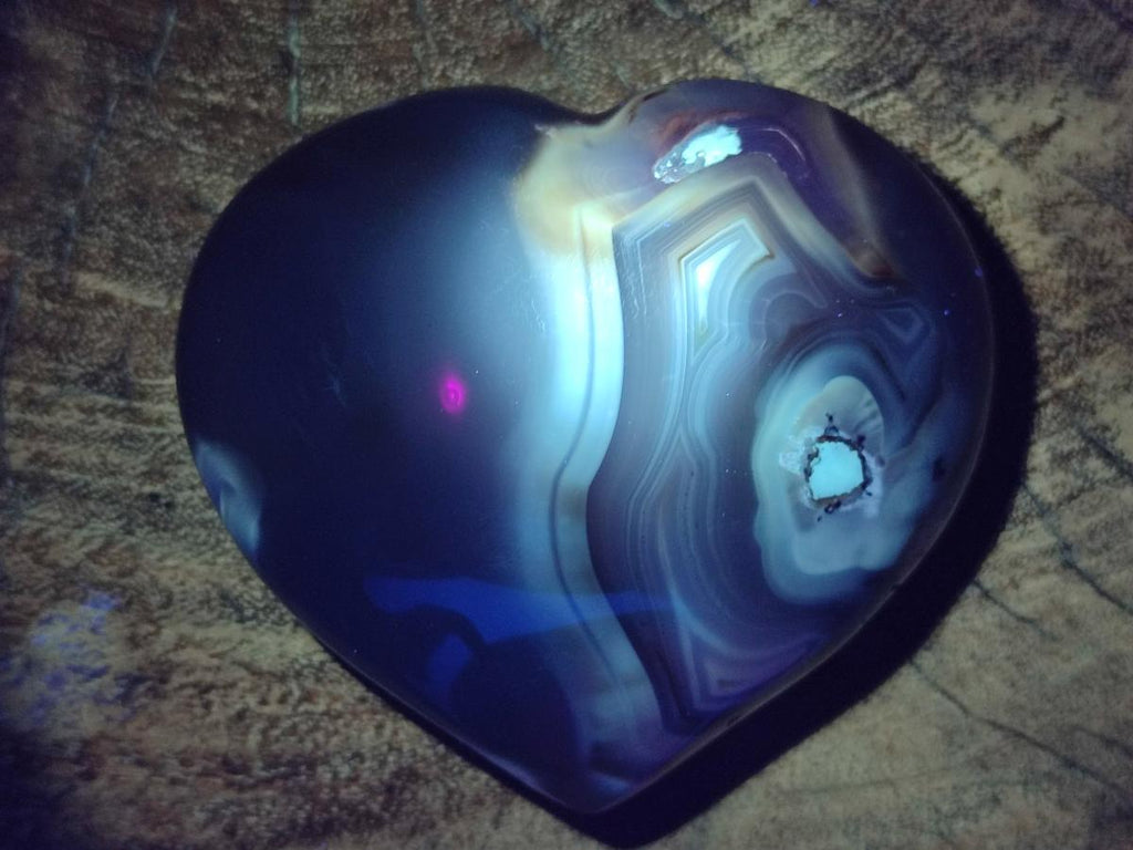 Polished Banded Agate Hearts x 6 From Madagascar
