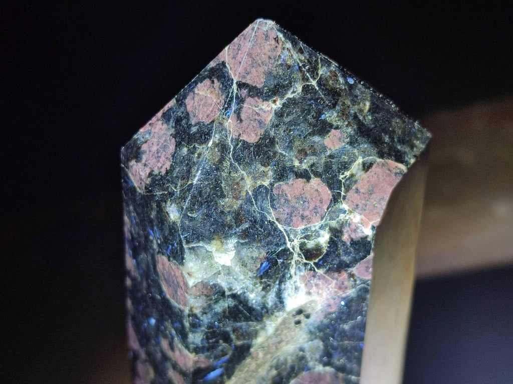 Polished Large Rare "Water Sapphire" Tower with Sillimanite Spots x 1 From Ambatofinandrahana, Madagascar