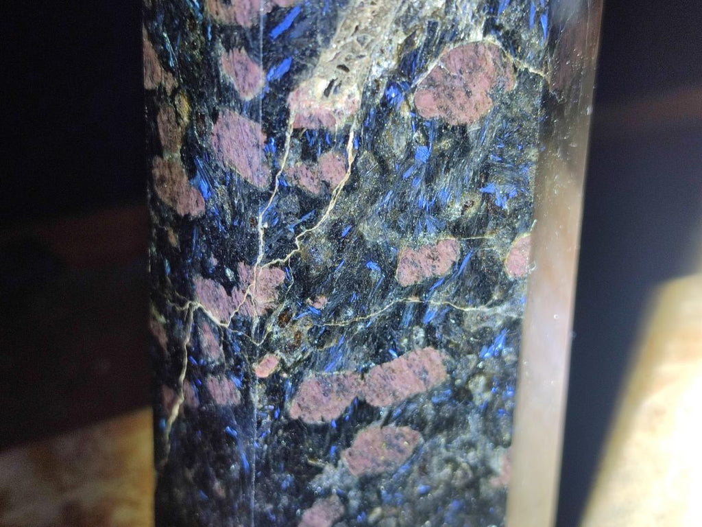 Polished Large Rare "Water Sapphire" Tower with Sillimanite Spots x 1 From Ambatofinandrahana, Madagascar