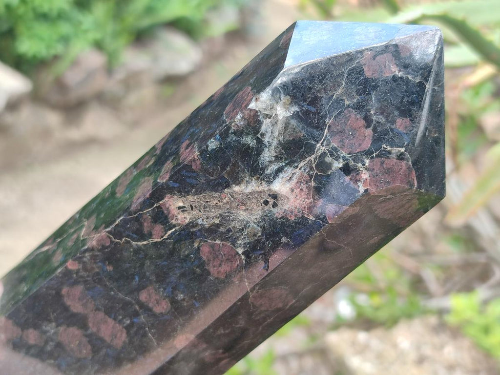 Polished Large Rare "Water Sapphire" Tower with Sillimanite Spots x 1 From Ambatofinandrahana, Madagascar