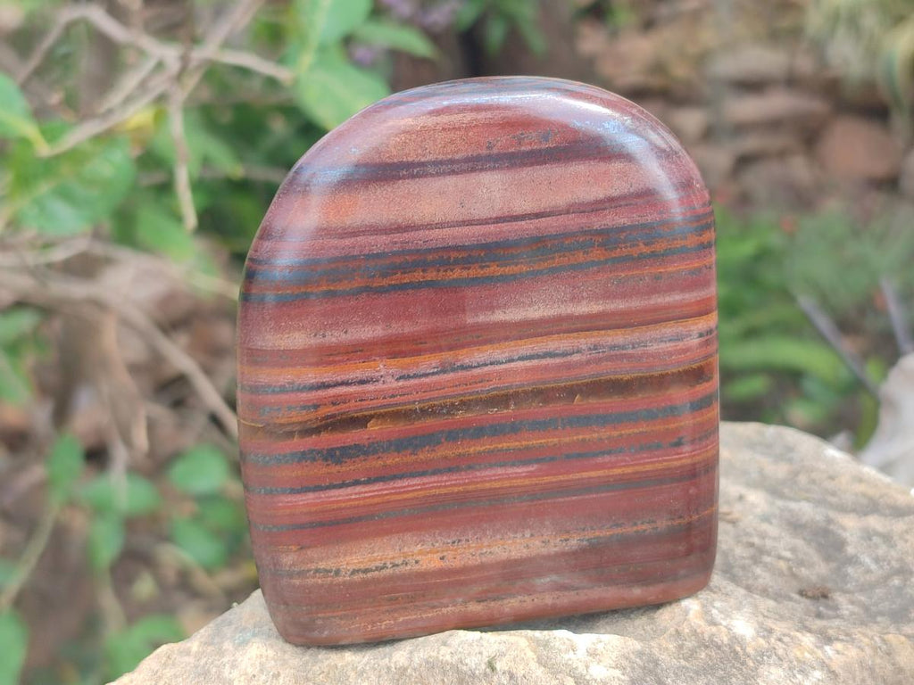 Polished Banded Tiger Iron Standing Display Pieces x 4 From South Africa