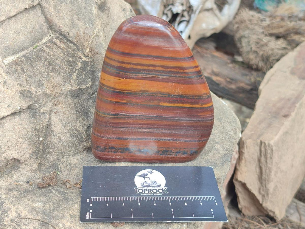 Polished Banded Tiger Iron Standing Display Pieces x 4 From South Africa