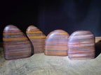 Polished Banded Tiger Iron Standing Display Pieces x 4 From South Africa
