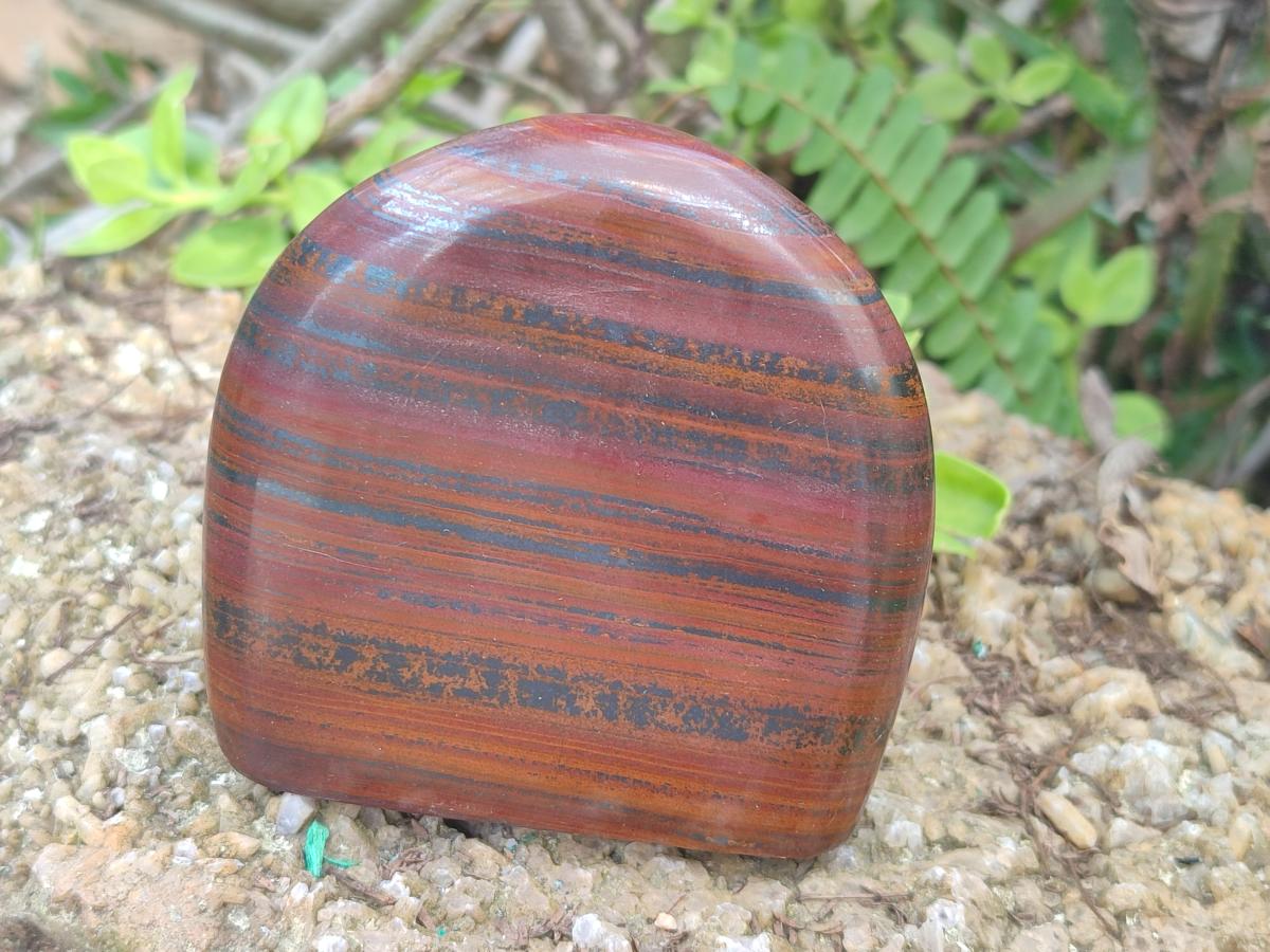 Polished Banded Tiger Iron Standing Display Pieces x 4 From South Africa