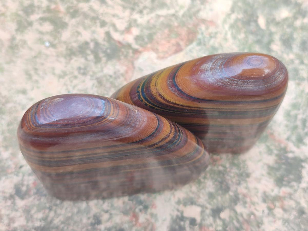 Polished Banded Tiger Iron Standing Display Pieces x 4 From South Africa