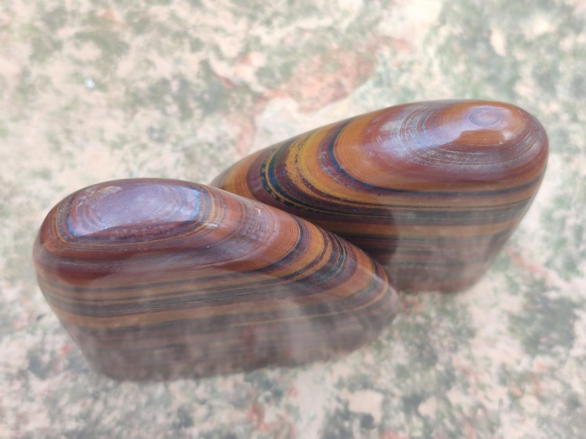 Polished Banded Tiger Iron Standing Display Pieces x 4 From South Africa