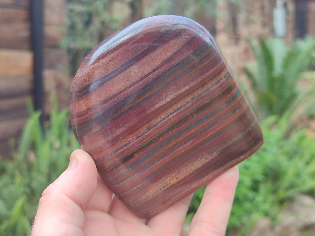 Polished Banded Tiger Iron Standing Display Pieces x 4 From South Africa