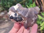 Natural Smokey Quartz Clusters with Feldspar and Schorl Black Tourmaline x 3 From Erongo, Namibia