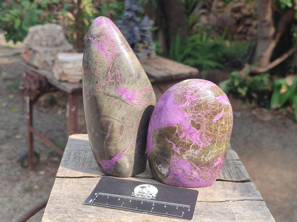 Polished Stichtite Standing Display Pieces x 2 From Barberton, South Africa