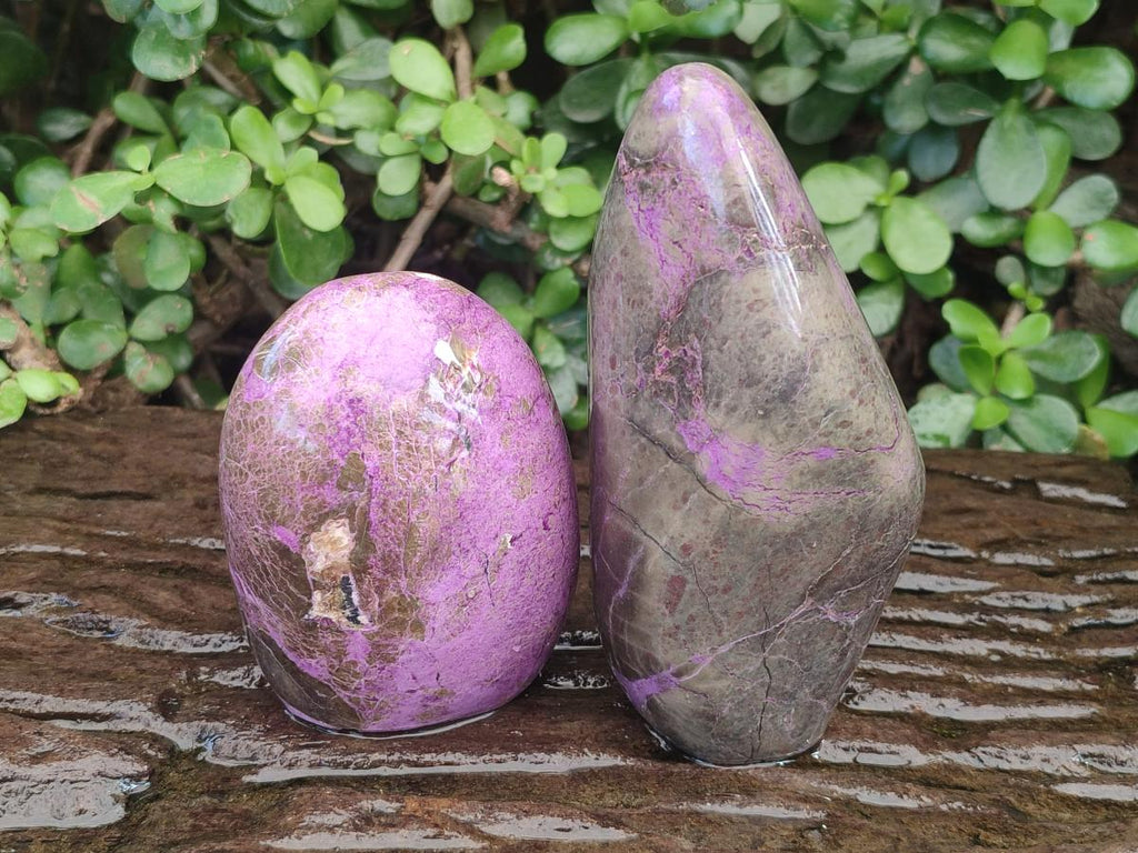 Polished Stichtite Standing Display Pieces x 2 From Barberton, South Africa