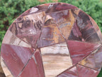 Hand Made Red Podocarpus Petrified Wood Conglomerate Plaques x 2 From Mahajanga, Madagascar