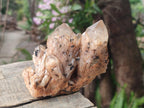 Natural Cascading White Phantom Smokey and Citrine Luena Quartz Clusters x 12 From Luena, Congo