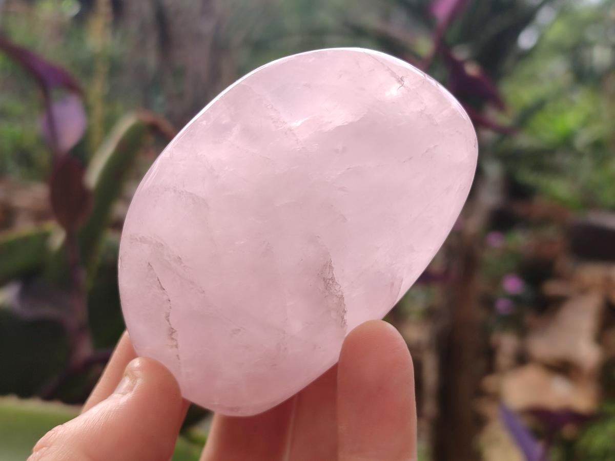 Polished Rose Quartz Standing Display Pieces x 7 From Zimbabwe