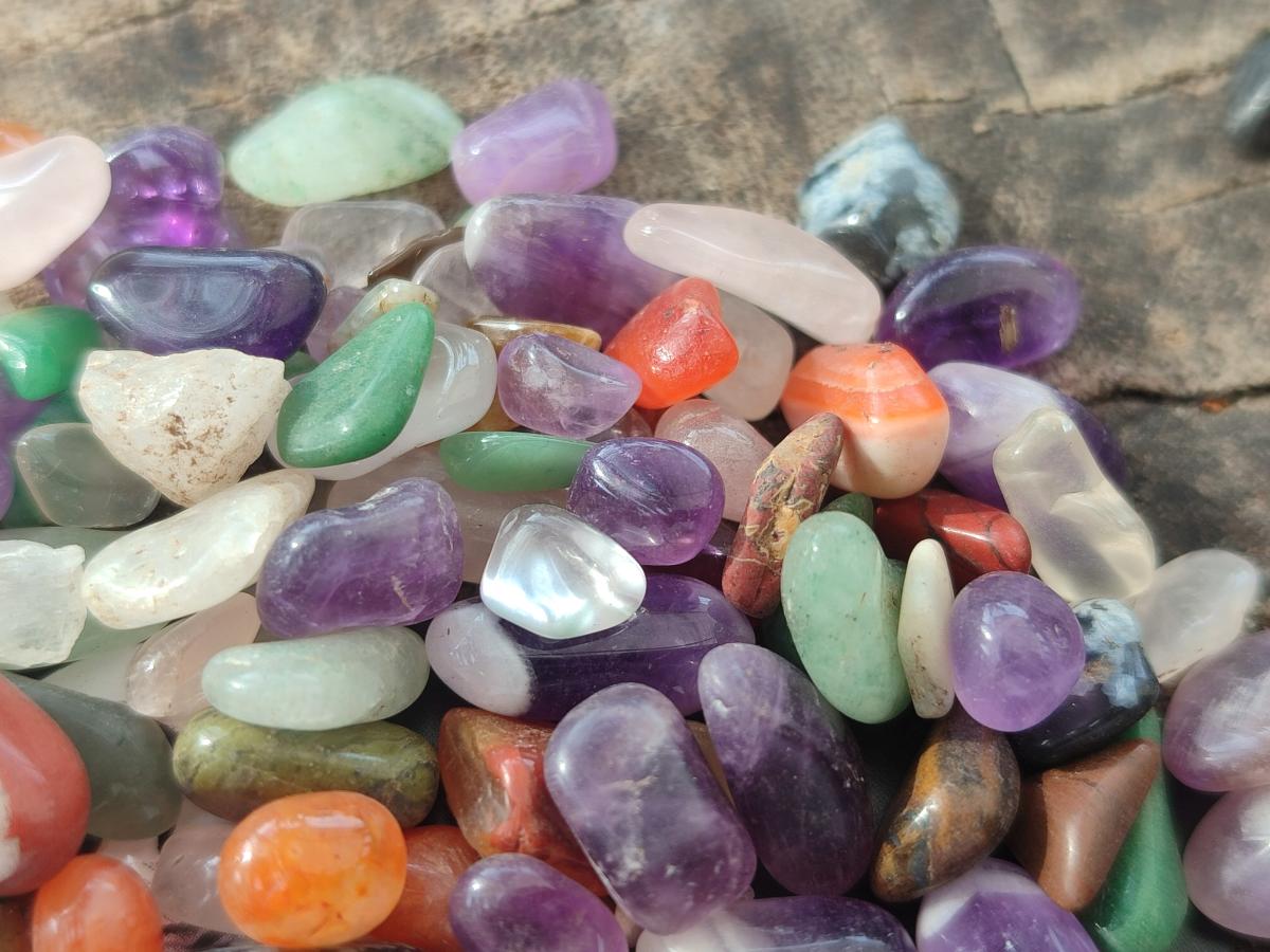 Polished Mix of Tumbled Stone Bags of 1kg Lots x 6 From Southern Africa