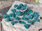 Natural Small Dioptase Specimens on Dolomite Matrix x 20 From Tantara Mine, Congo