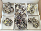 Natural Smokey Fluorite Specimens with Yellow Muscovite Mica x 6 From Erongo, Namibia