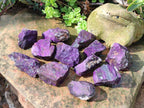 Natural Metallic Cobbed Purpurite Specimens x 12 From Erongo, Namibia