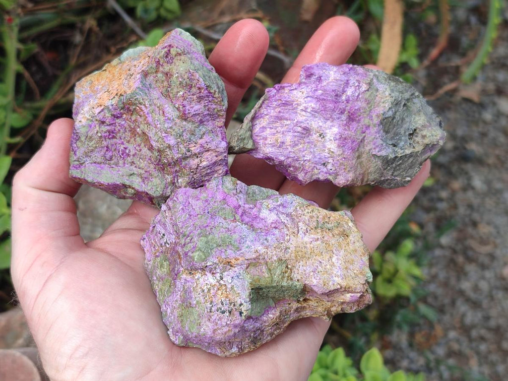 Natural Cobbed Stichtite Specimens x 12 From Barberton, South Africa