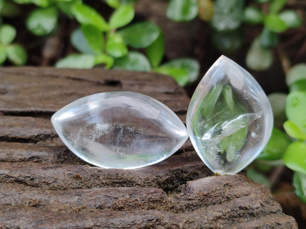 Polished Rock Crystal Quartz "Angel Tears" Free Forms x 35 From Madagascar