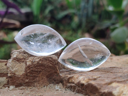 Polished Rock Crystal Quartz "Angel Tears" Free Forms x 35 From Madagascar