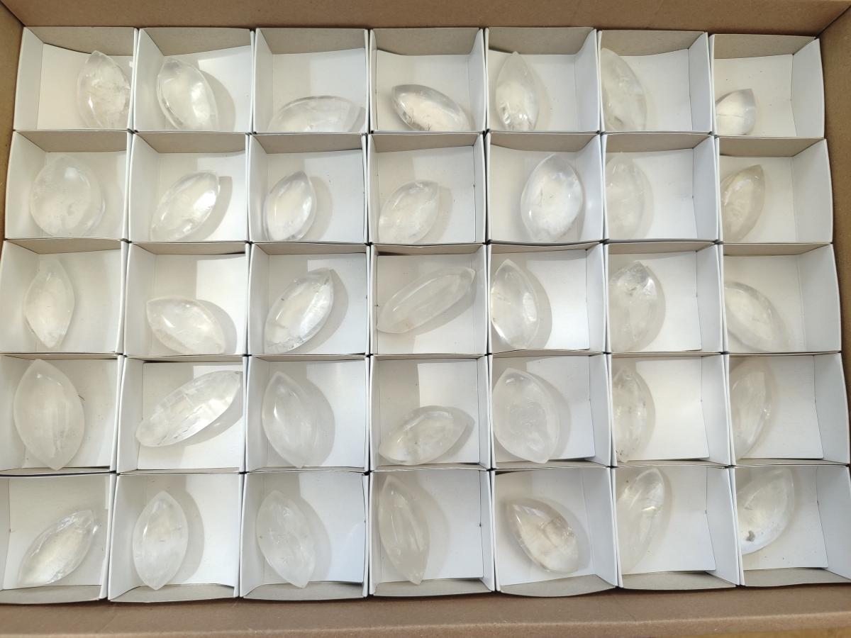 Polished Rock Crystal Quartz "Angel Tears" Free Forms x 35 From Madagascar