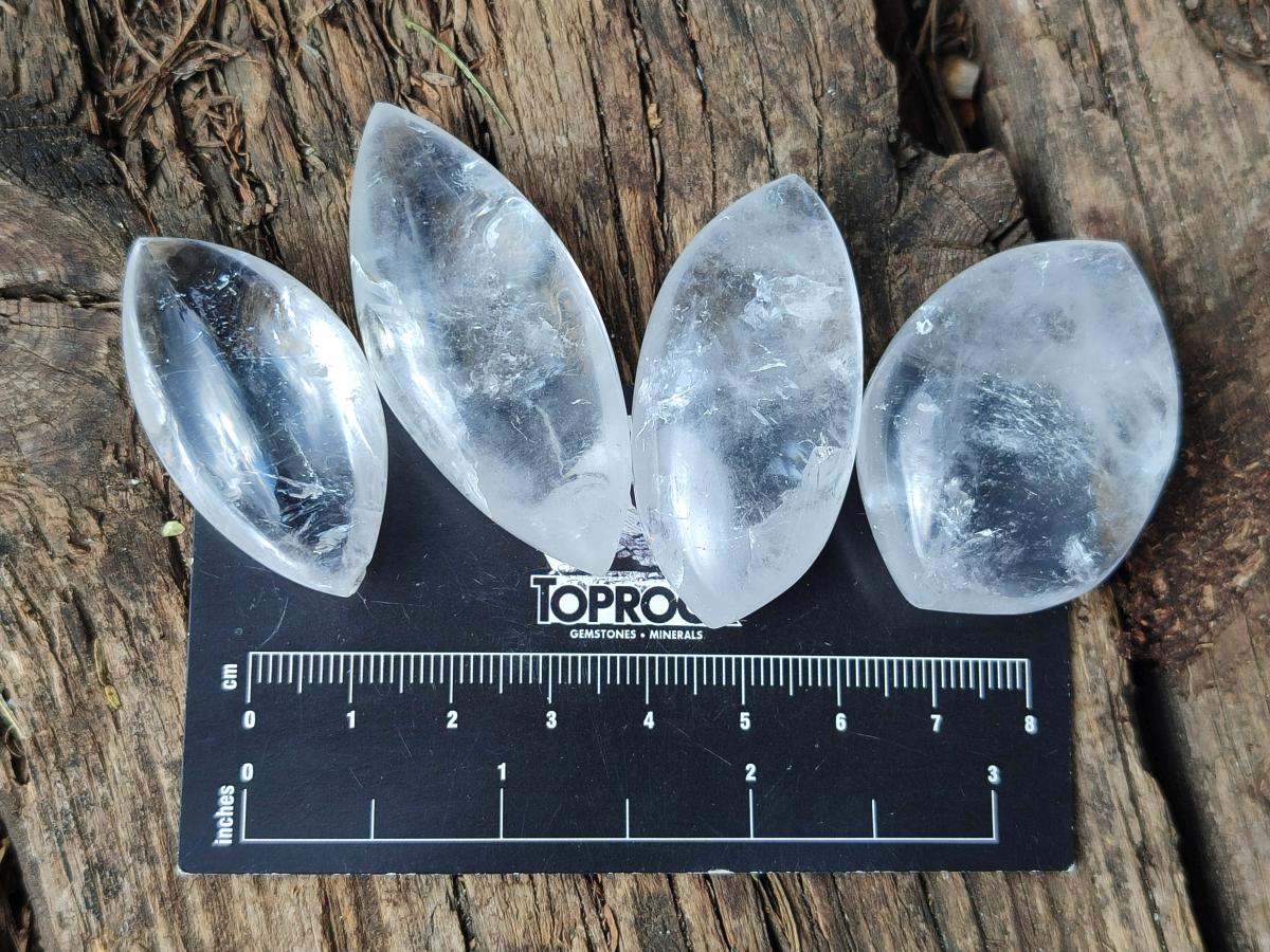 Polished Rock Crystal Quartz "Angel Tears" Free Forms x 35 From Madagascar