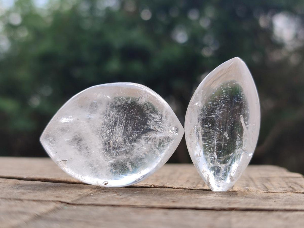 Polished Rock Crystal Quartz "Angel Tears" Free Forms x 35 From Madagascar