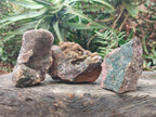Natural Hemimorphite Specimens with Malachite on Dolomite Matrix x 4 From Lupoto Mine, Congo