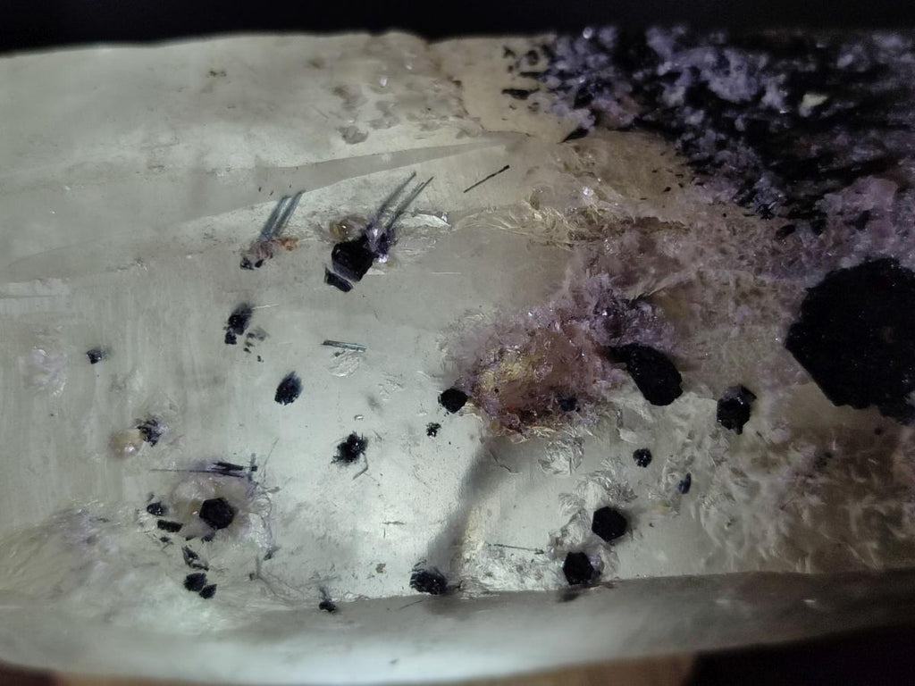 Natural Smokey Quartz Crystals with Black Tourmaline and Hyalite Opal x 3 From Erongo, Namibia