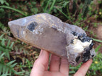 Natural Smokey Quartz Crystals with Black Tourmaline and Hyalite Opal x 3 From Erongo, Namibia