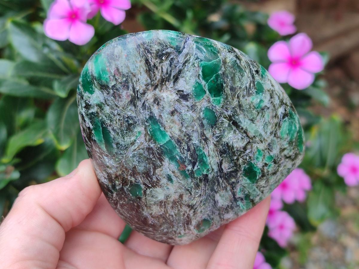 Polished Emerald Mica 'Mutokolite' Standing Display Pieces x 3 From Mutoko, Zimbabwe