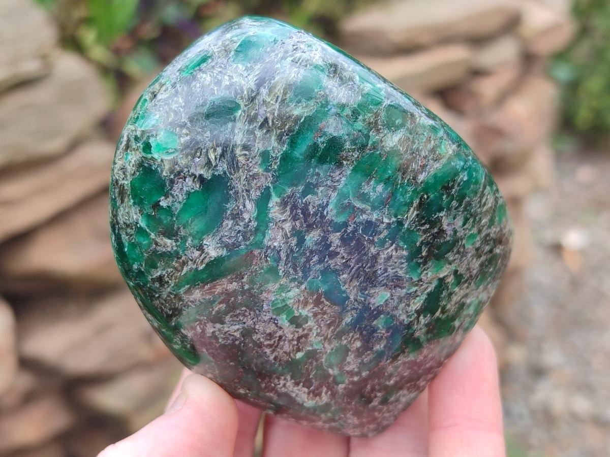 Polished Emerald Mica 'Mutokolite' Standing Display Pieces x 3 From Mutoko, Zimbabwe
