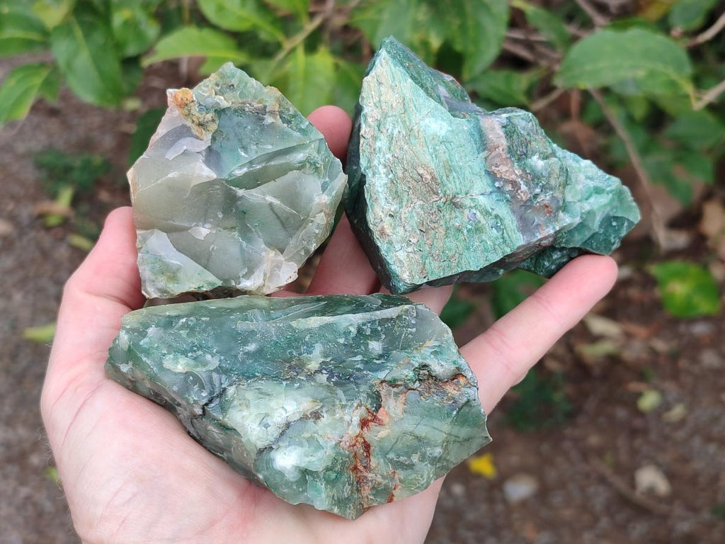 Natural Swazi Jade Cobbed Specimens x 15 From Swaziland