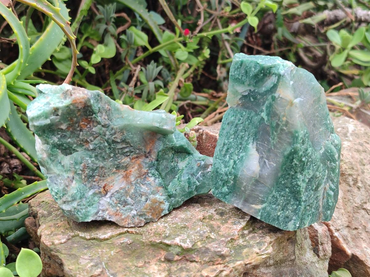 Natural Swazi Jade Cobbed Specimens x 15 From Swaziland
