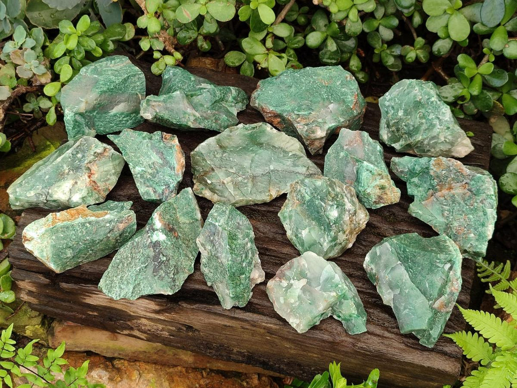 Natural Swazi Jade Cobbed Specimens x 15 From Swaziland