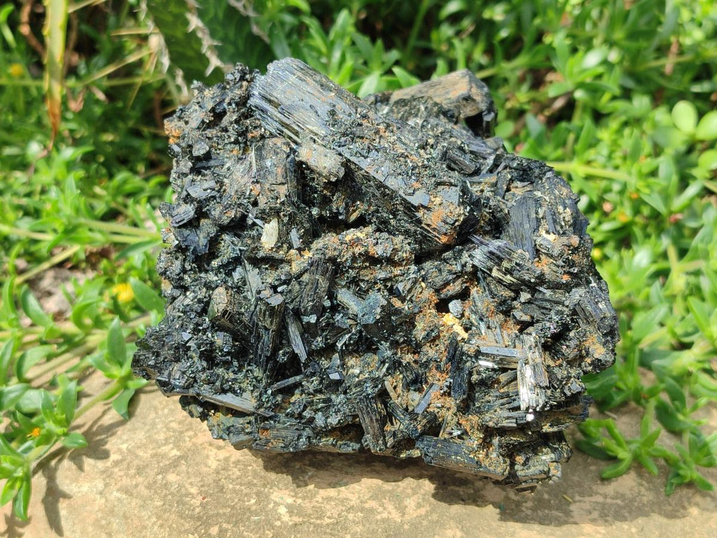 Natural Large Schorl Black Tourmaline Floater Cluster with Fibrous Foitite x 1 From Erongo, Namibia