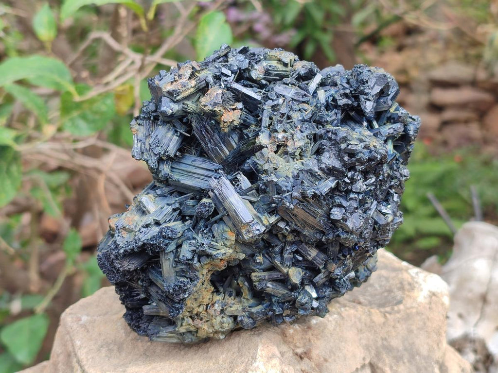 Natural Large Schorl Black Tourmaline Floater Cluster with Fibrous Foitite x 1 From Erongo, Namibia