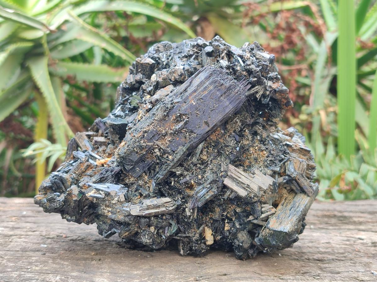 Natural Large Schorl Black Tourmaline Floater Cluster with Fibrous Foitite x 1 From Erongo, Namibia