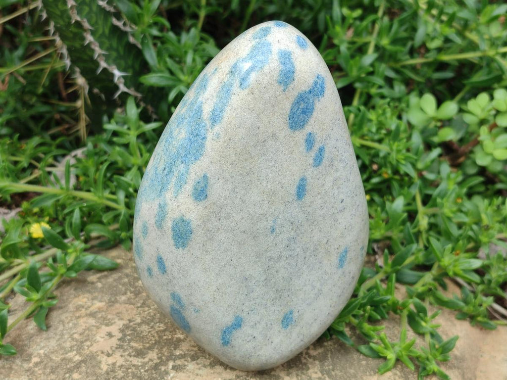 Polished Blue Spotted Spinel in Quartz Standing Display Pieces x 2 From Madagascar
