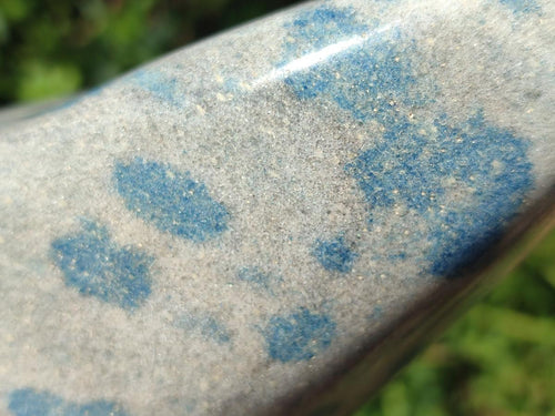 Polished Blue Spotted Spinel in Quartz Standing Display Pieces x 2 From Madagascar