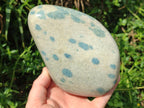 Polished Blue Spotted Spinel in Quartz Standing Display Pieces x 2 From Madagascar