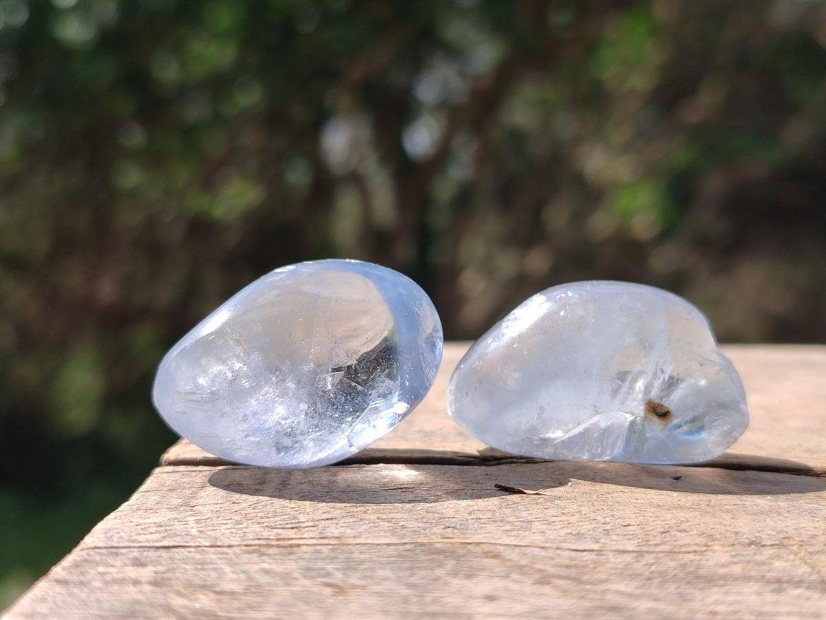 Polished Blue Celestite Free Forms x 35 From Sakoany, Madagascar