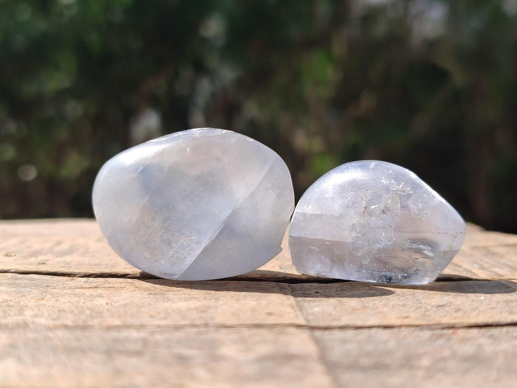 Polished Blue Celestite Free Forms x 35 From Sakoany, Madagascar