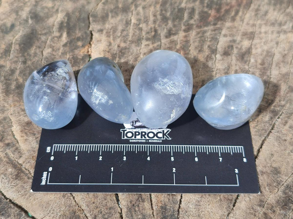 Polished Blue Celestite Free Forms x 35 From Sakoany, Madagascar