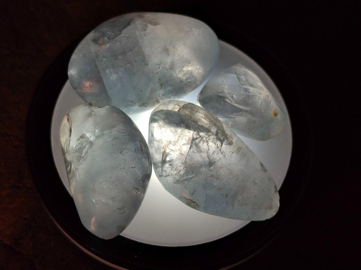 Polished Blue Celestite Free Forms x 35 From Sakoany, Madagascar
