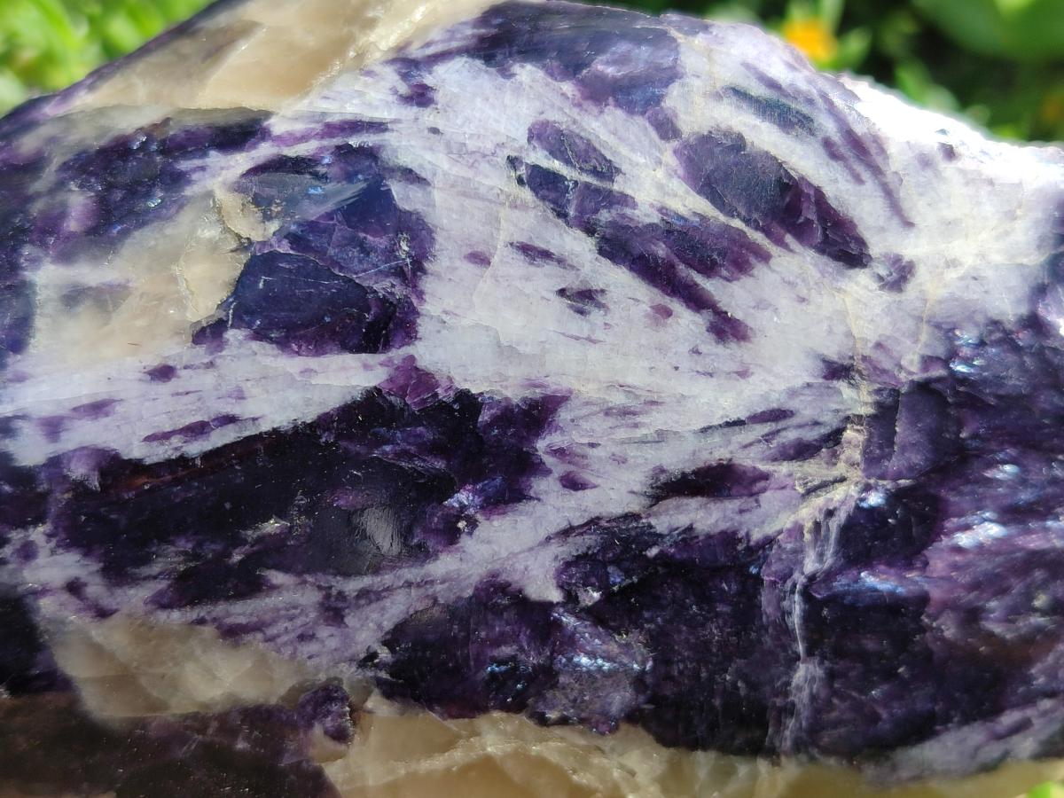 Polished One Side Lithium Silver Leaf Lepidolite x 4 From Zimbabwe