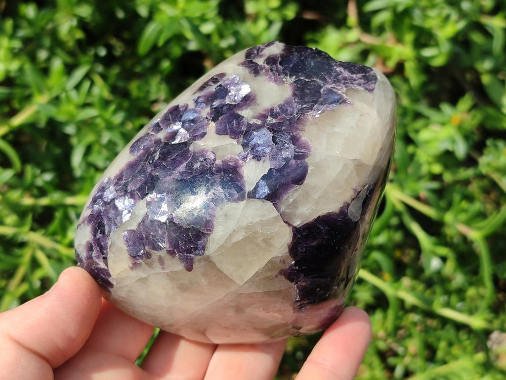 Polished One Side Lithium Silver Leaf Lepidolite x 4 From Zimbabwe