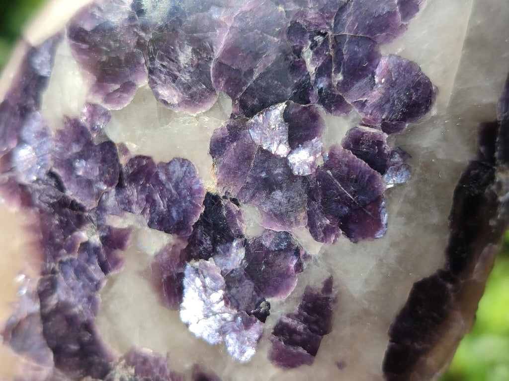 Polished One Side Lithium Silver Leaf Lepidolite x 4 From Zimbabwe