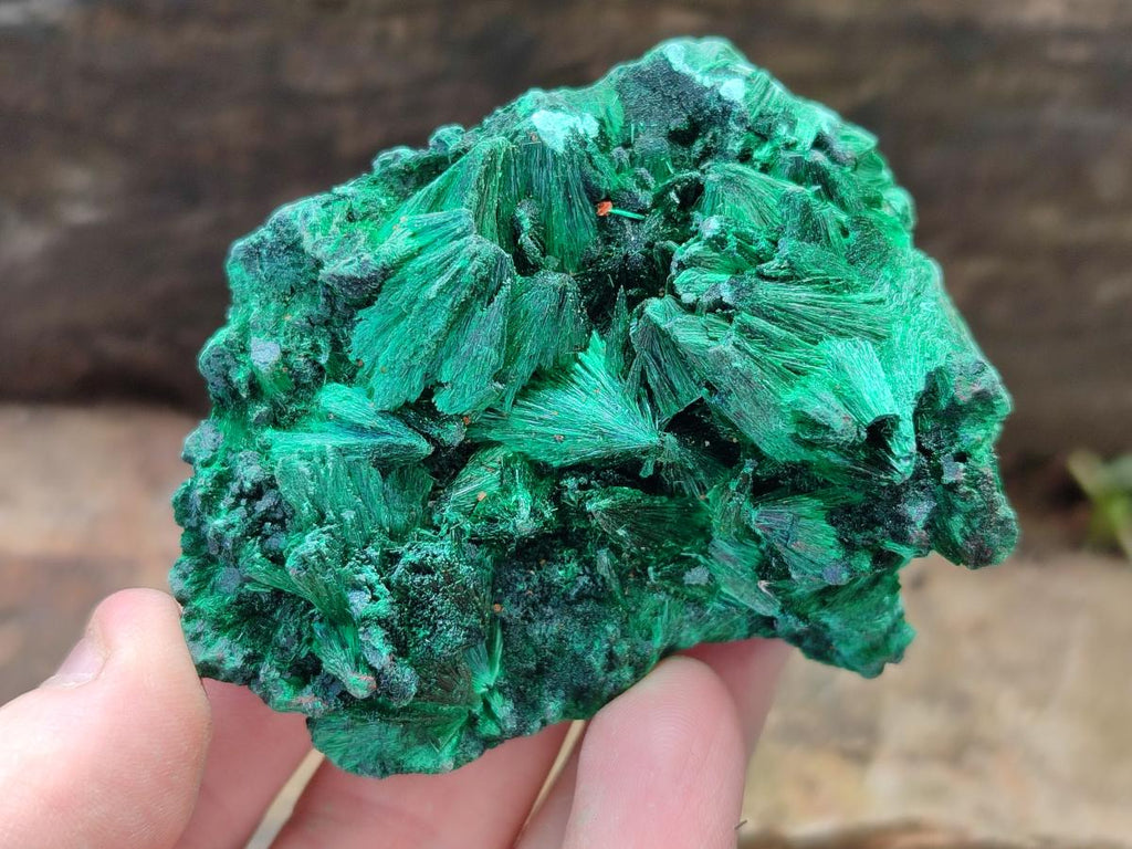 Natural Silky Malachite Specimens x 6 From Kasompe, Congo