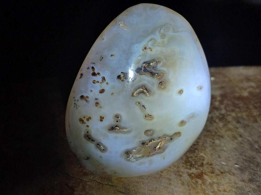 Polished and Natural Dendritic Agate Standing Display Pieces x 4 From Moralambo, Madagascar